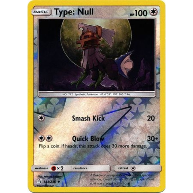 Pokemon Card Unified Minds 183/236 Type: Null Reverse Holo Uncommon
