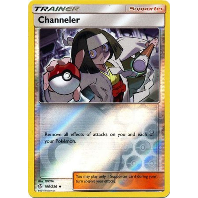 Pokemon Card Unified Minds 190/236 Channeler Supporter Reverse Holo Uncommon