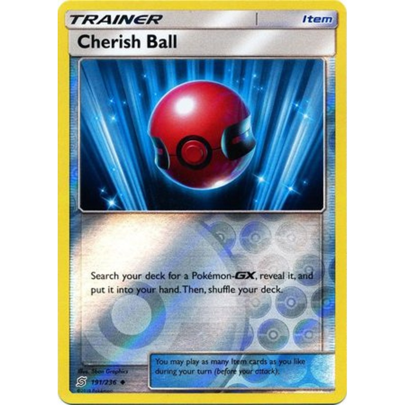 Pokemon Card Unified Minds 191/236 Cherish Ball Item Reverse Holo Uncommon