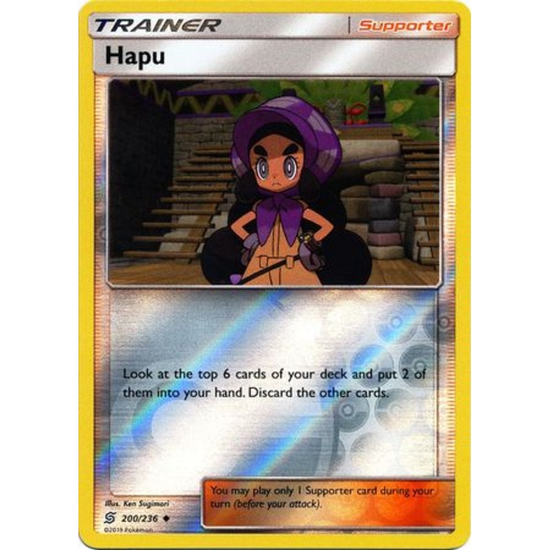Pokemon Card Unified Minds 200/236 Hapu Supporter Reverse Holo Uncommon