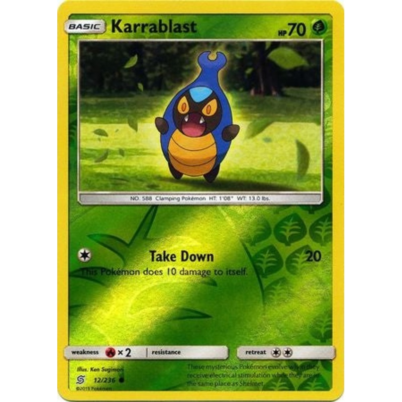 Pokemon Card Unified Minds 012/236 12/236 Karrablast Reverse Holo Common