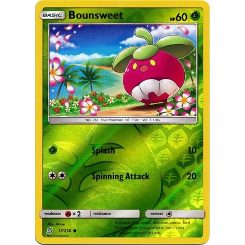 Pokemon Card Unified Minds 017/236 17/236 Bounsweet Reverse Holo Common