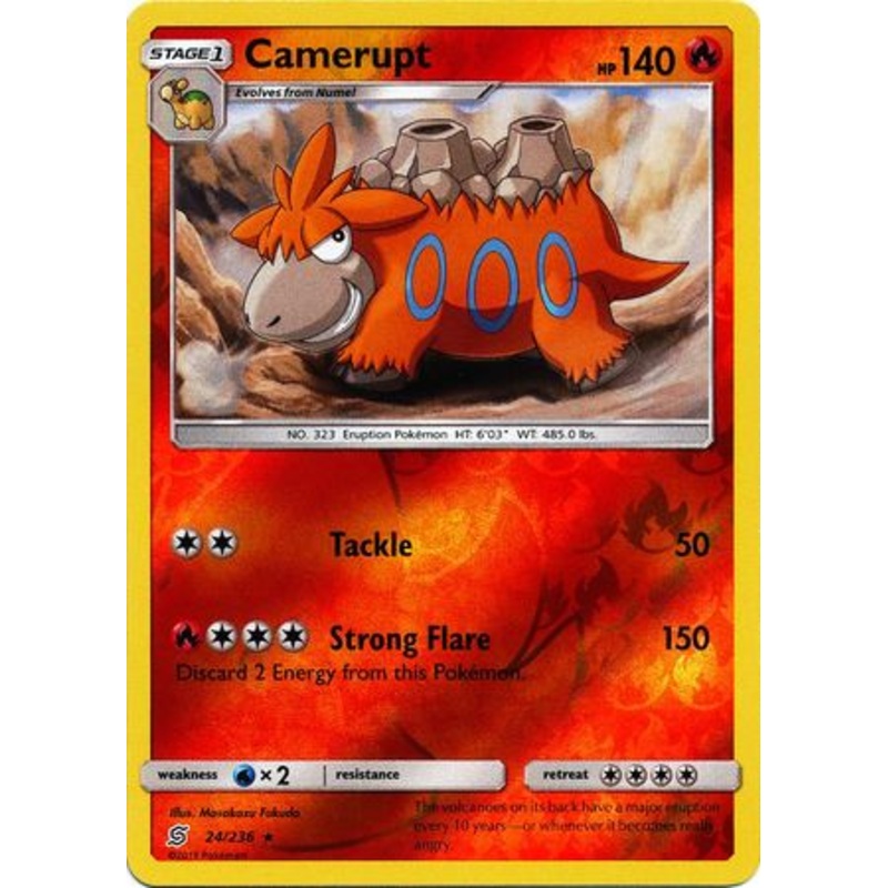 Pokemon Card Unified Minds 024/236 24/236 Camerupt Reverse Holo Rare
