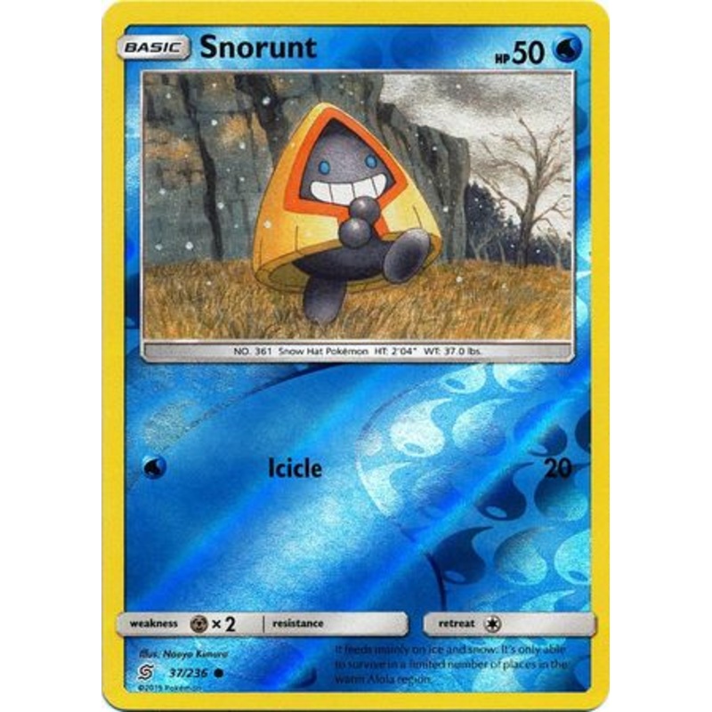 Pokemon Card Unified Minds 037/236 37/236 Snorunt Reverse Holo Common