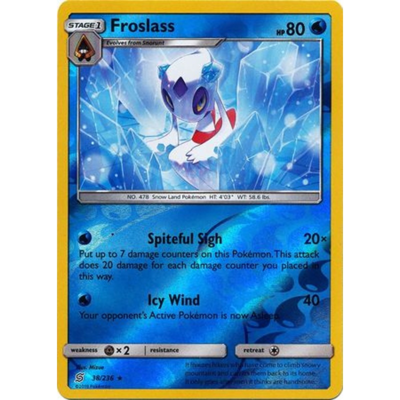 Pokemon Card Unified Minds 038/236 38/236 Froslass Reverse Holo Rare