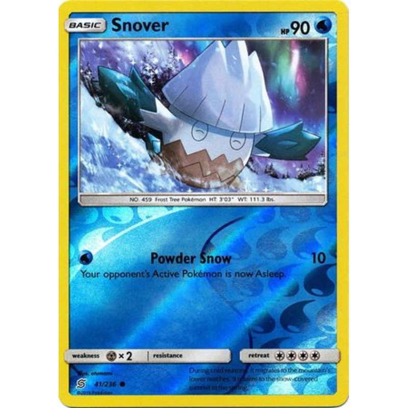 Pokemon Card Unified Minds 041/236 41/236 Snover Reverse Holo Common