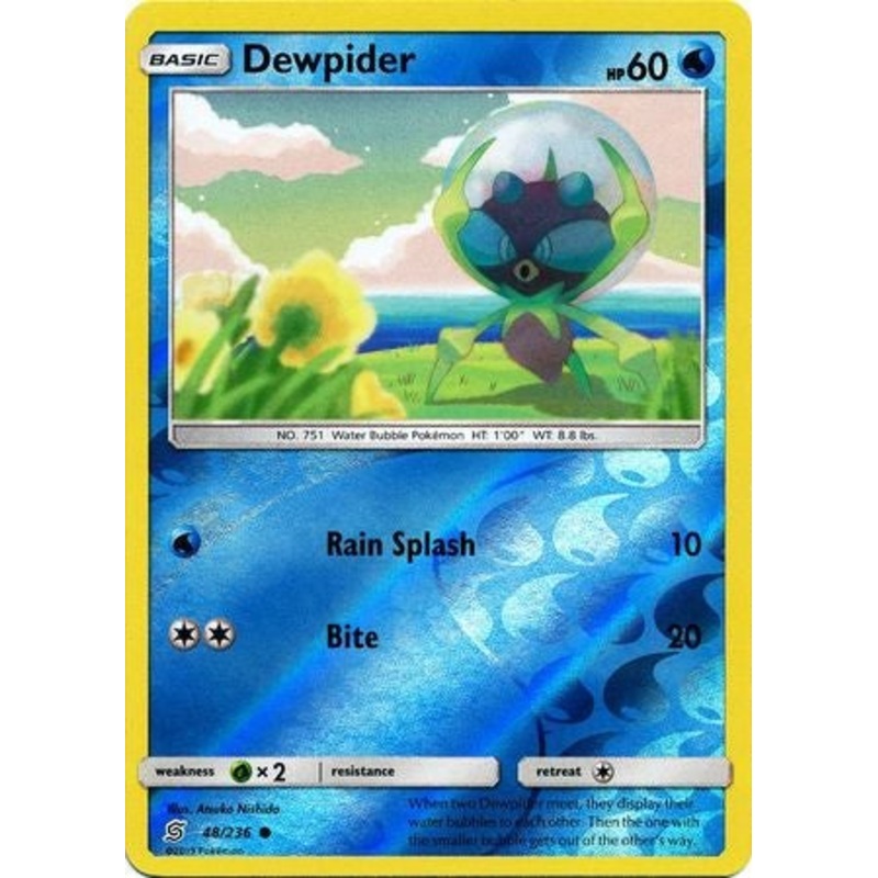 Pokemon Card Unified Minds 048/236 48/236 Dewpider Reverse Holo Common