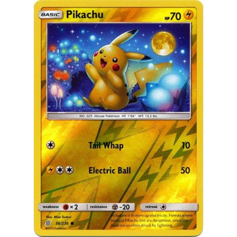Pokemon Card Unified Minds 056/236 56/236 Pikachu Reverse Holo Common
