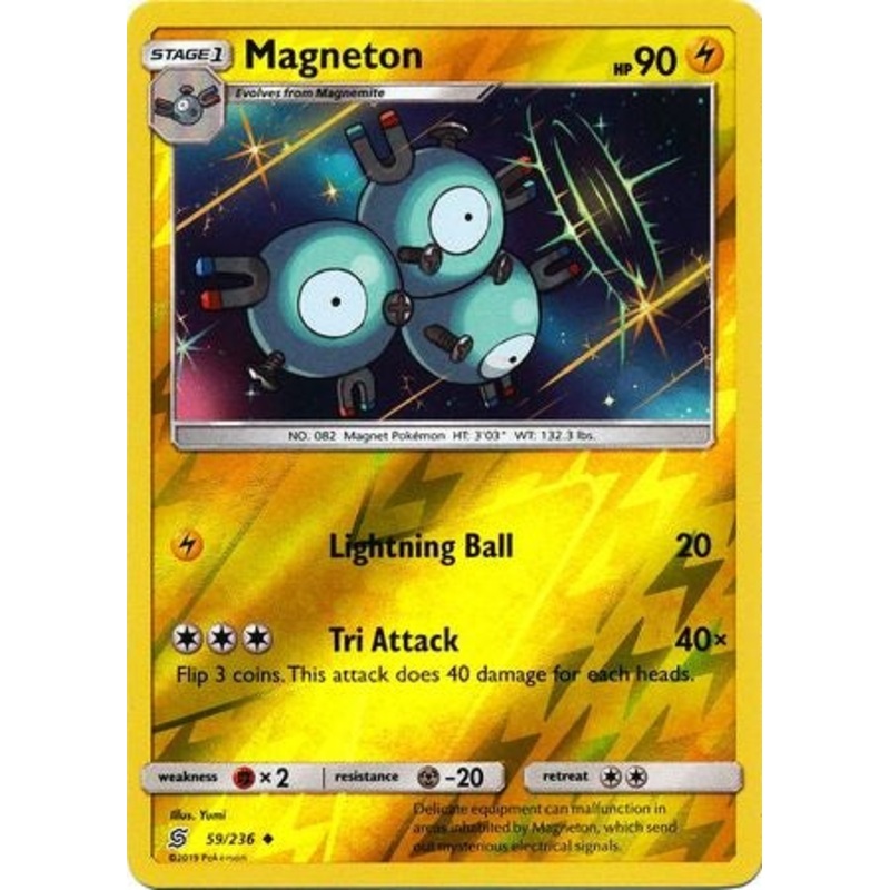 Pokemon Card Unified Minds 059/236 59/236 Magneton Reverse Holo Uncommon