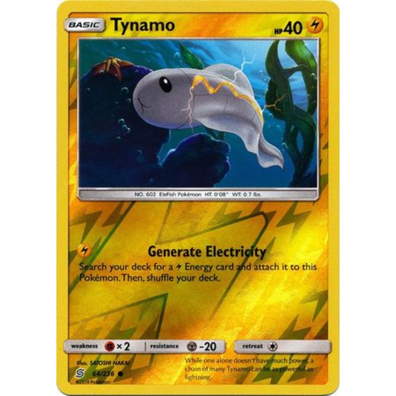Pokemon Card Unified Minds 064/236 64/236 Tynamo Reverse Holo Common