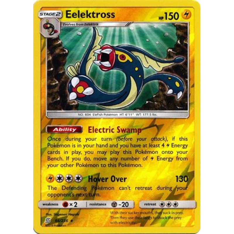 Pokemon Card Unified Minds 066/236 66/236 Eelektross Reverse Holo Rare