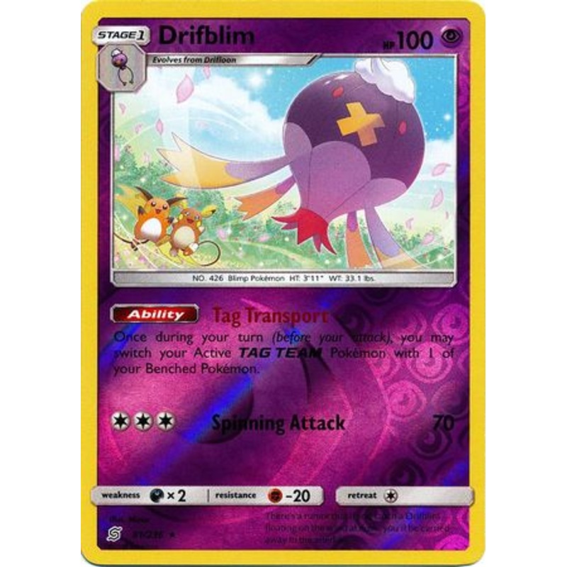 Pokemon Card Unified Minds 081/236 81/236 Drifblim Reverse Holo Rare