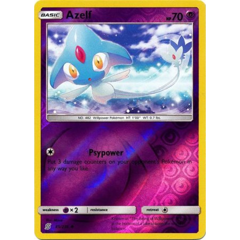 Pokemon Card Unified Minds 085/236 85/236 Azelf Reverse Holo Uncommon