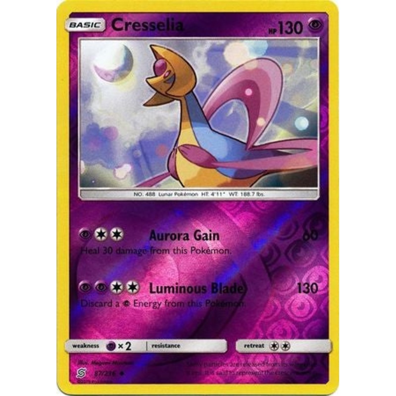 Pokemon Card Unified Minds 087/236 87/236 Cresselia Reverse Holo Uncommon