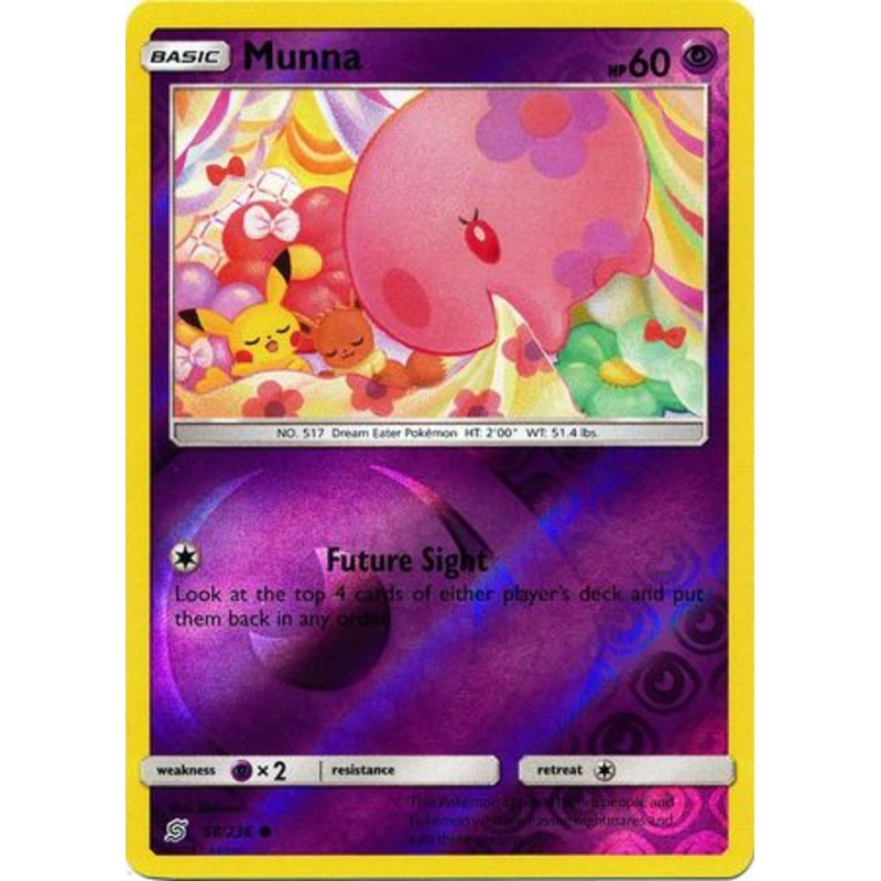 Pokemon Card Unified Minds 088/236 88/236 Munna Reverse Holo Common