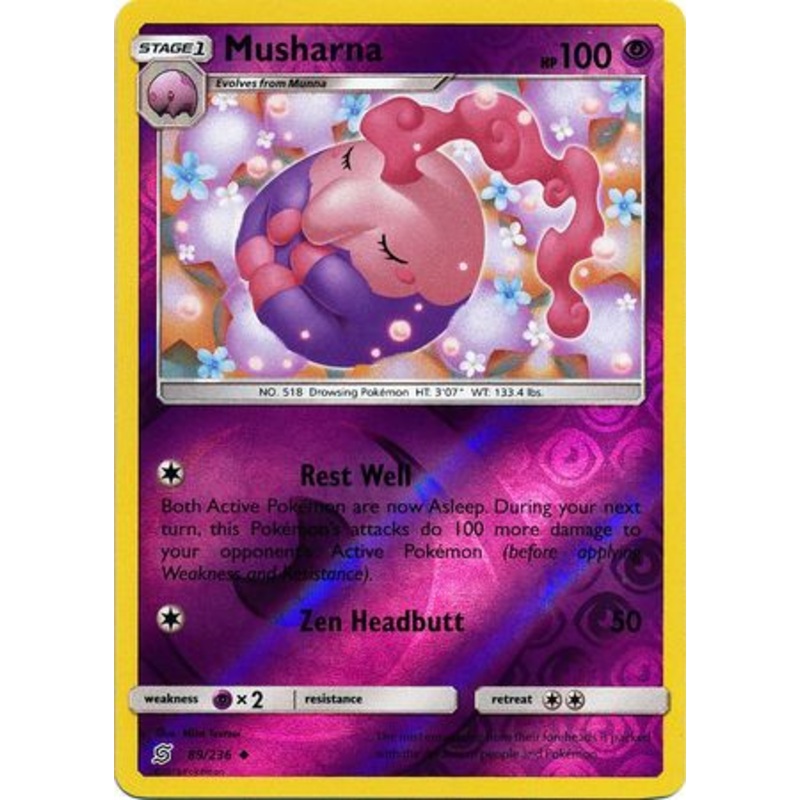 Pokemon Card Unified Minds 089/236 89/236 Musharna Reverse Holo Uncommon
