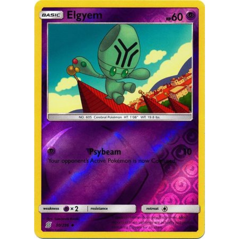 Pokemon Card Unified Minds 090/236 90/236 Elgyem Reverse Holo Uncommon
