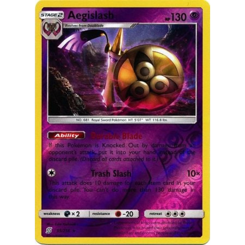 Pokemon Card Unified Minds 095/236 95/236 Aegislash Reverse Holo Rare