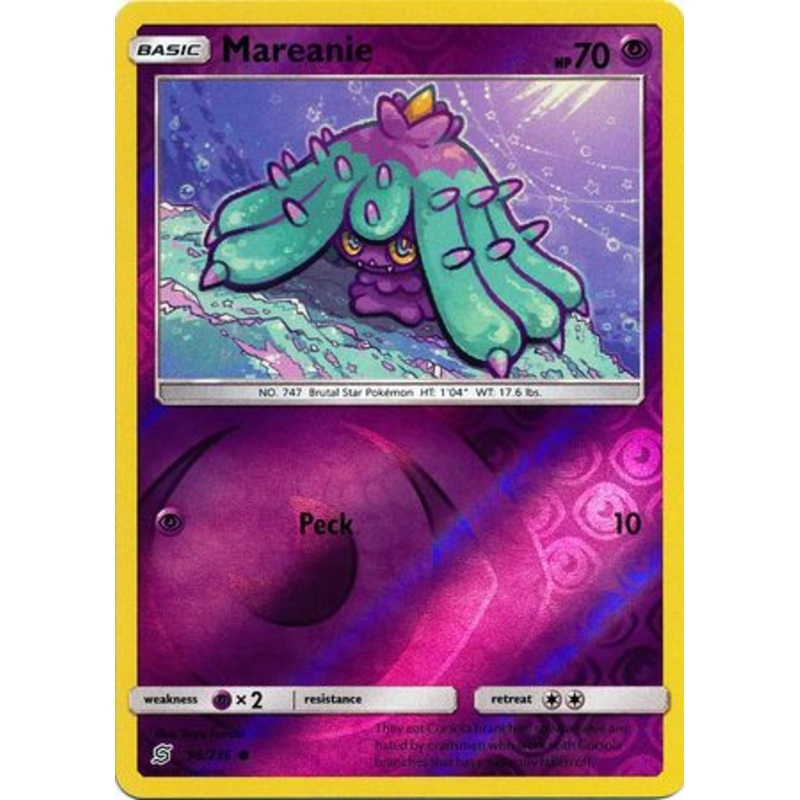 Pokemon Card Unified Minds 096/236 96/236 Mareanie Reverse Holo Common