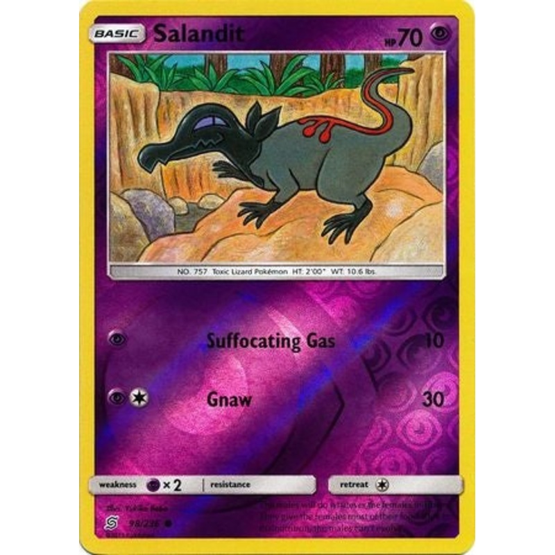 Pokemon Card Unified Minds 098/236 98/236 Salandit Reverse Holo Common