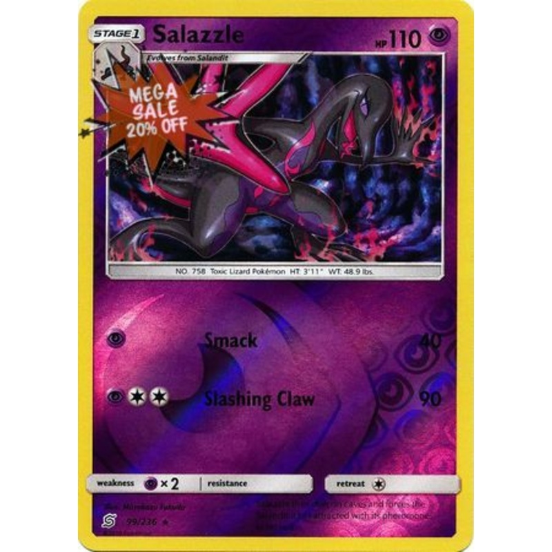 Pokemon Card Unified Minds 099/236 99/236 Salazzle Reverse Holo Rare