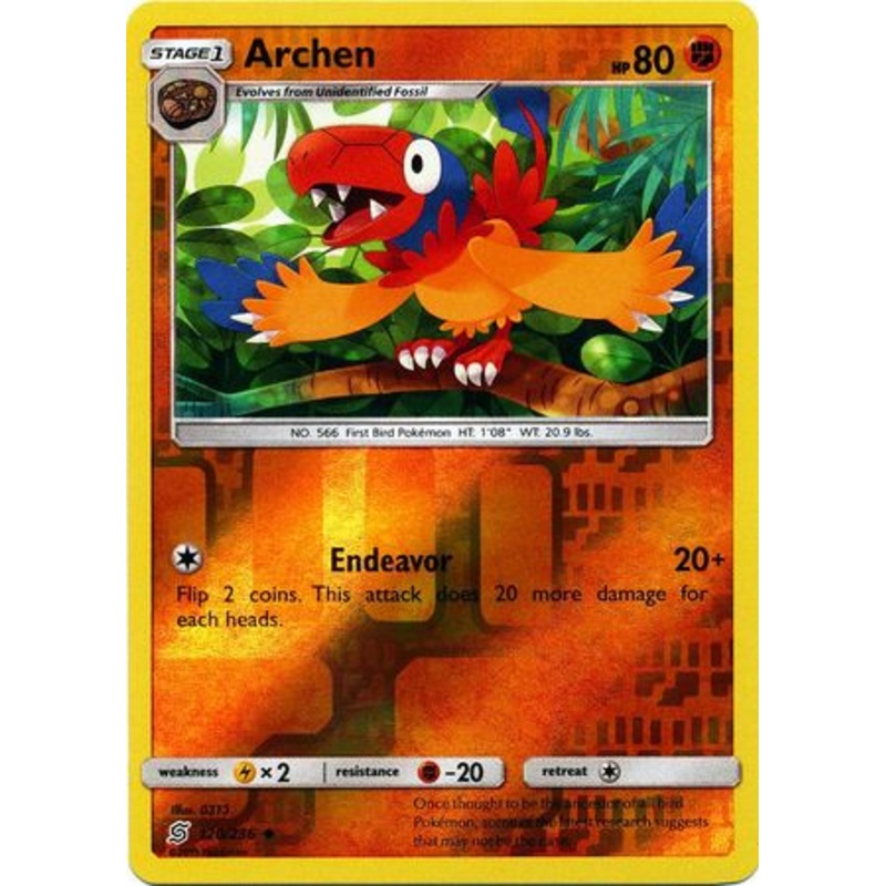 Pokemon Card Unified Minds 120/236 Archen Reverse Holo Uncommon