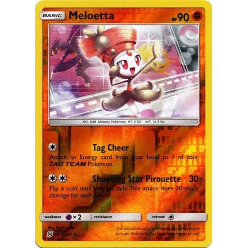 Pokemon Card Unified Minds 123/236 Meloetta Reverse Holo Rare