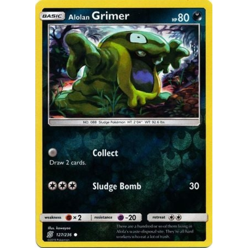 Pokemon Card Unified Minds 127/236 Alolan Grimer Reverse Holo Common