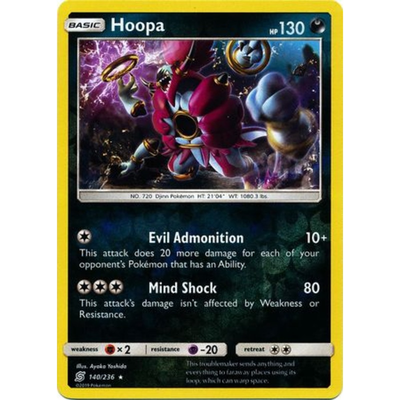 Pokemon Card Unified Minds 140/236 Hoopa Reverse Holo Rare
