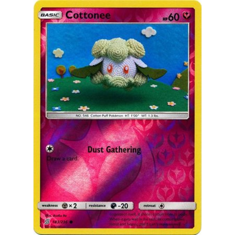 Pokemon Card Unified Minds 143/236 Cottonee Reverse Holo Common