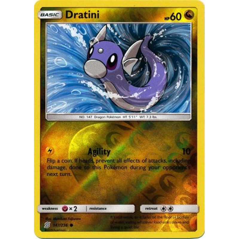 Pokemon Card Unified Minds 147/236 Dratini Reverse Holo Common