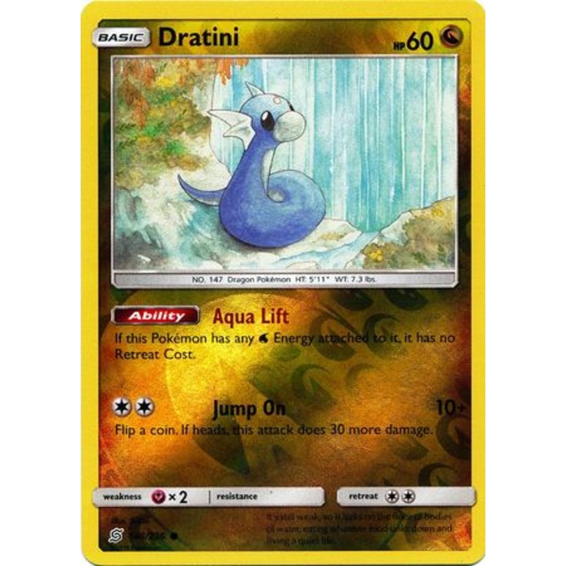 Pokemon Card Unified Minds 148/236 Dratini Reverse Holo Common