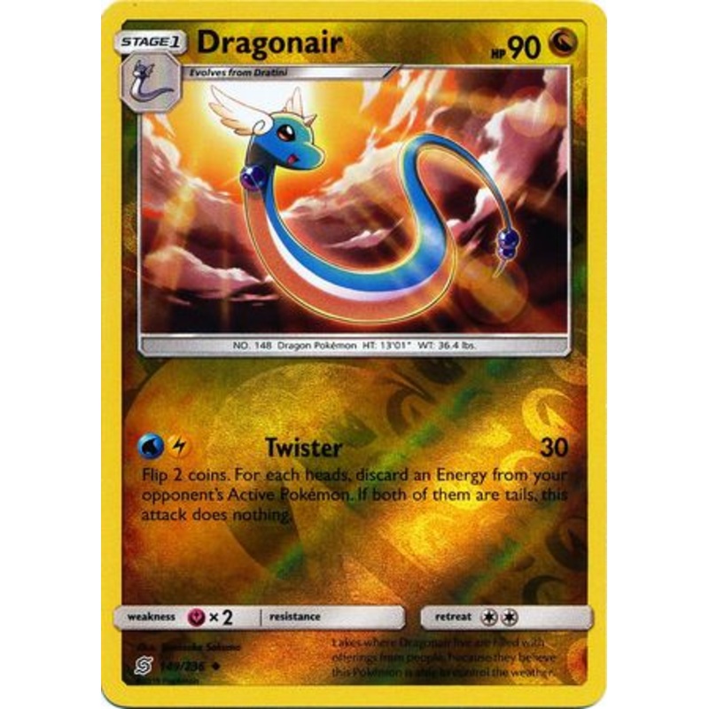 Pokemon Card Unified Minds 149/236 Dragonair Reverse Holo Uncommon