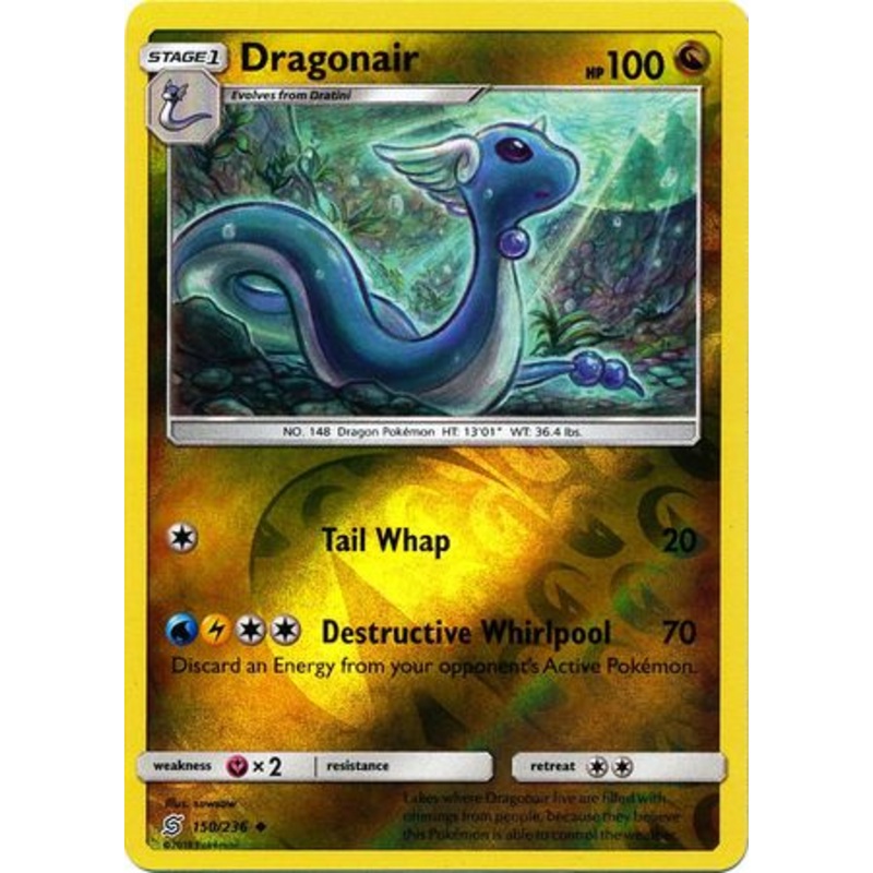 Pokemon Card Unified Minds 150/236 Dragonair Reverse Holo Uncommon