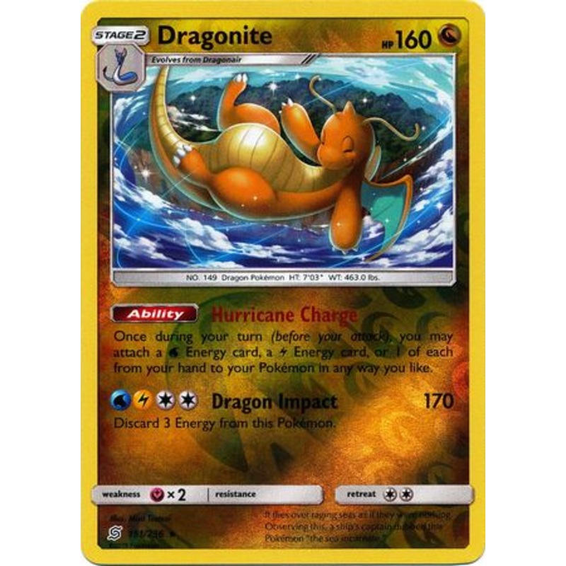 Pokemon Card Unified Minds 151/236 Dragonite Reverse Holo Rare