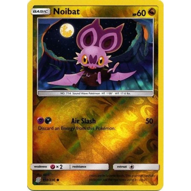 Pokemon Card Unified Minds 158/236 Noibat Reverse Holo Common