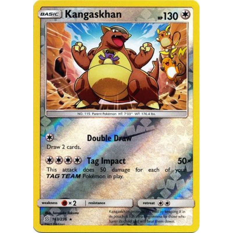 Pokemon Card Unified Minds 163/236 Kangaskhan Reverse Holo Rare
