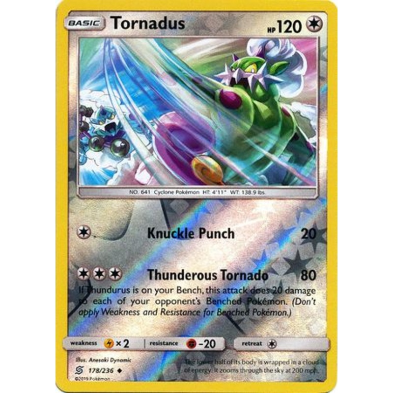 Pokemon Card Unified Minds 178/236 Tornadus Reverse Holo Uncommon