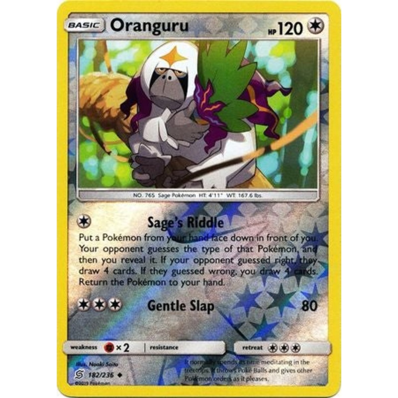 Pokemon Card Unified Minds 182/236 Oranguru Reverse Holo Uncommon