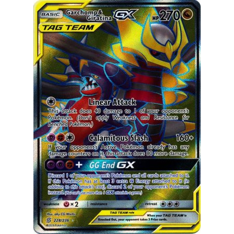 Pokemon Card Unified Minds 228/236 Garchomp & Giratina Tag Team GX Full Art