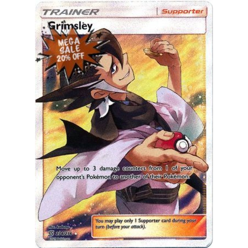 Pokemon Card Unified Minds 234/236 Grimsley Supporter Full Art