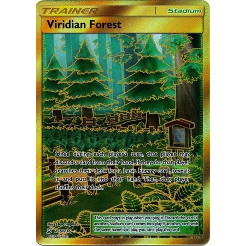 Pokemon Card Unified Minds 256/236 Viridian Forest Stadium Secret Rare