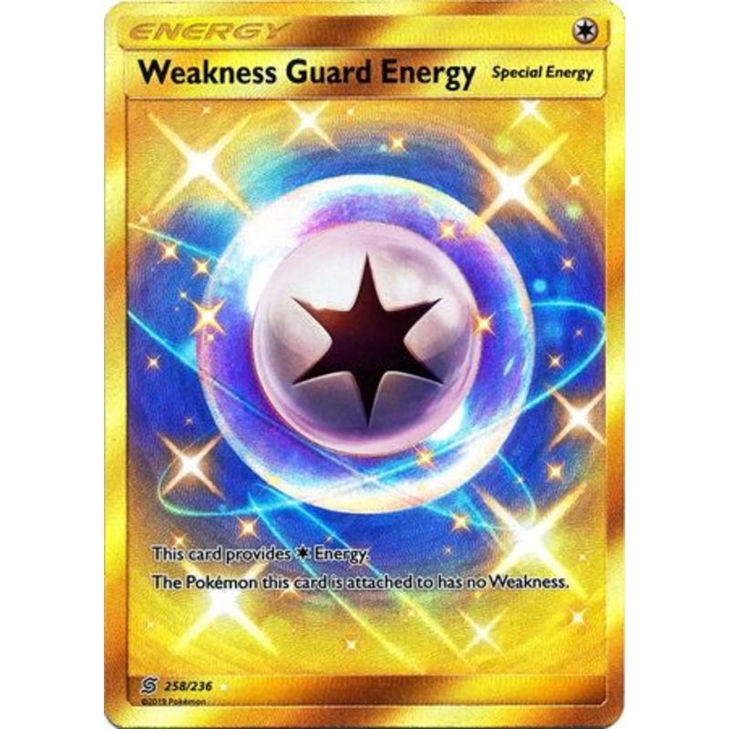 Pokemon Card Unified Minds 258/236 Weakness Guard Energy Secret Rare