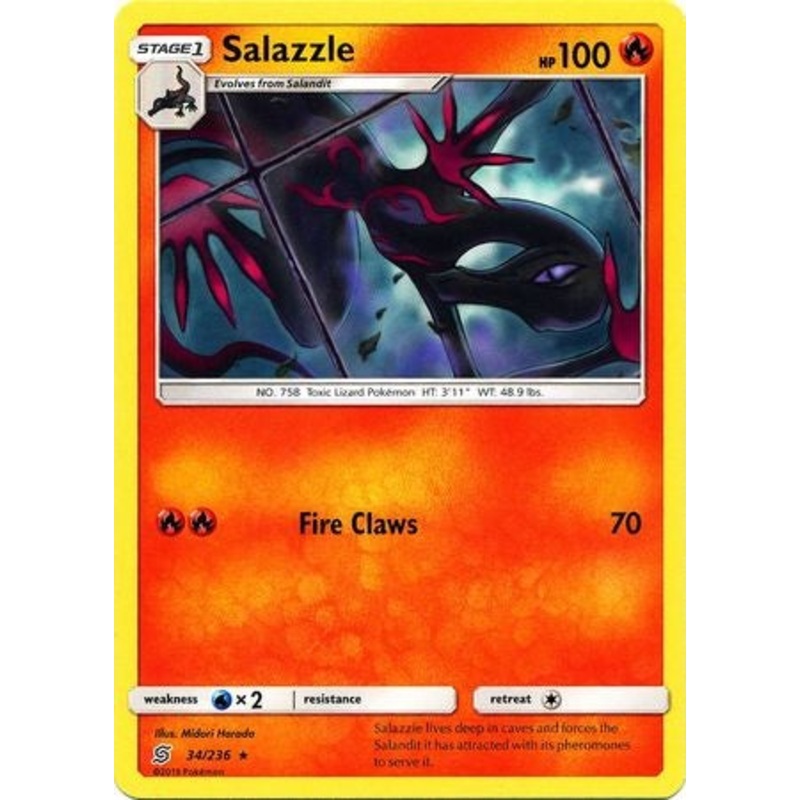 Pokemon Card Unified Minds 034/236 34/236 Salazzle Rare