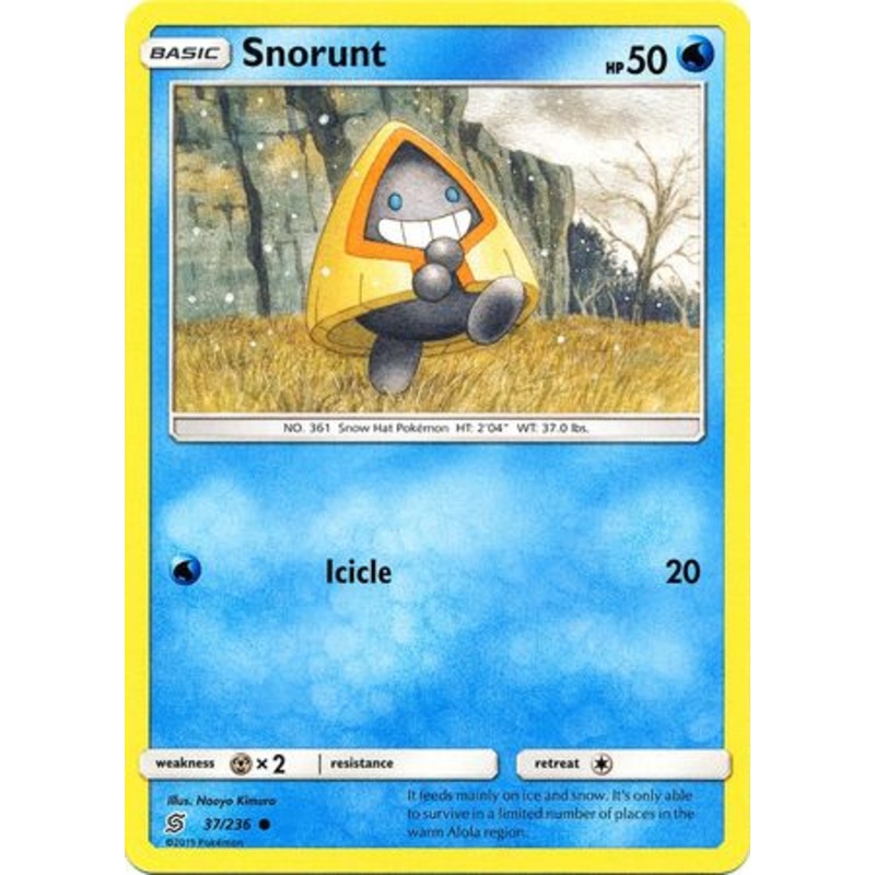 Pokemon Card Unified Minds 037/236 37/236 Snorunt Common