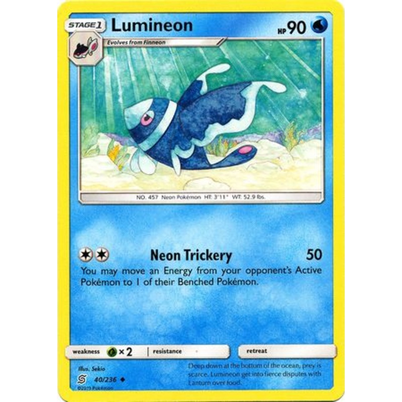 Pokemon Card Unified Minds 040/236 40/236 Lumineon Uncommon