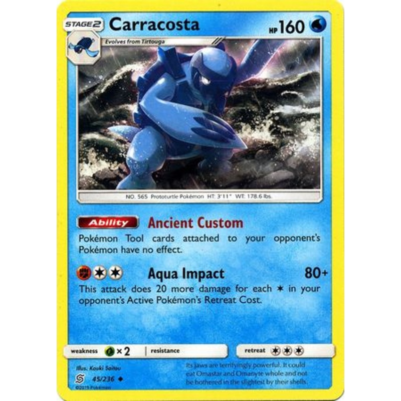 Pokemon Card Unified Minds 045/236 45/236 Carracosta Uncommon