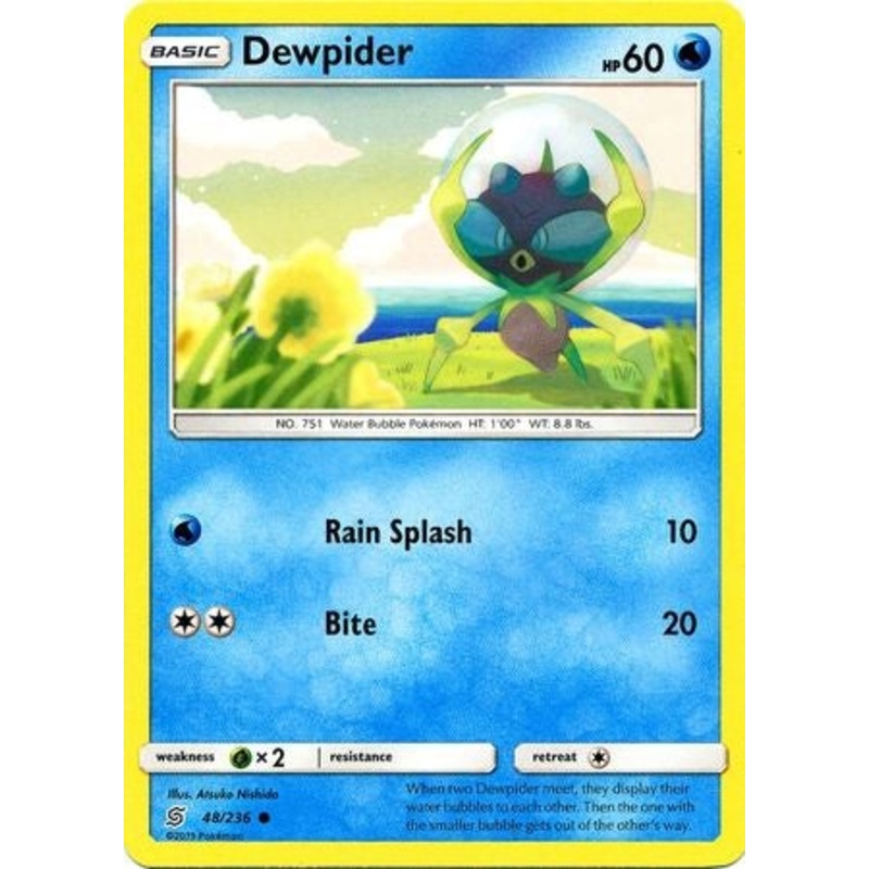 Pokemon Card Unified Minds 048/236 48/236 Dewpider Common
