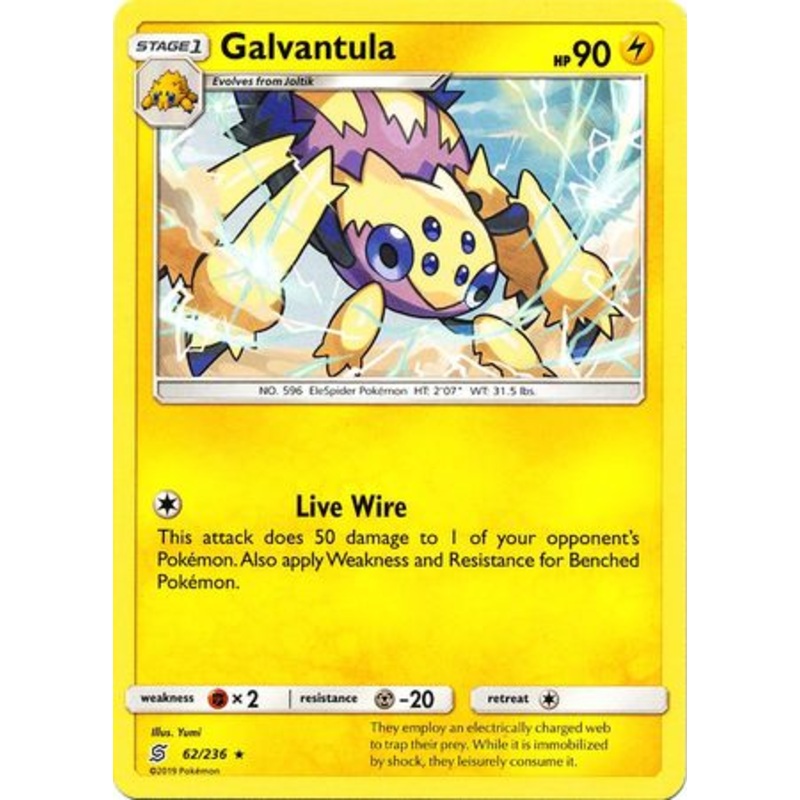 Pokemon Card Unified Minds 062/236 62/236 Galvantula Rare