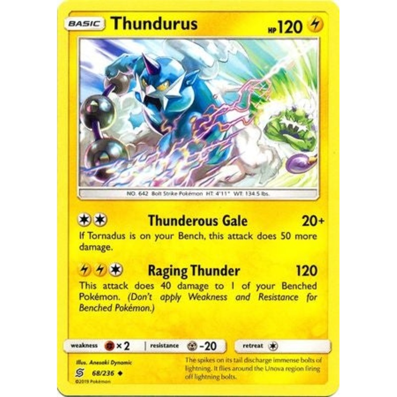 Pokemon Card Unified Minds 068/236 68/236 Thundurus Uncommon